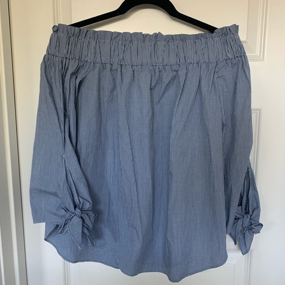 NWT H&M off the shoulder gingham top